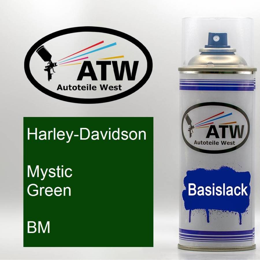 Harley-Davidson, Mystic Green, BM: 400ml Sprühdose, von ATW Autoteile West.